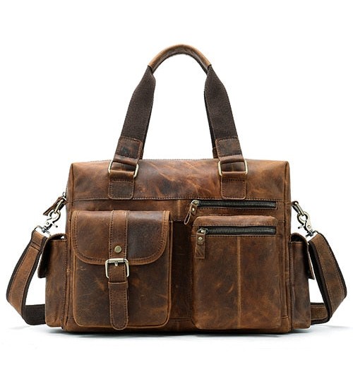 15.6 inch Laptop Bag Brown Leather