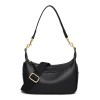 Faux Leather Crossbody Bag With Curb Chain Shoulder Strap